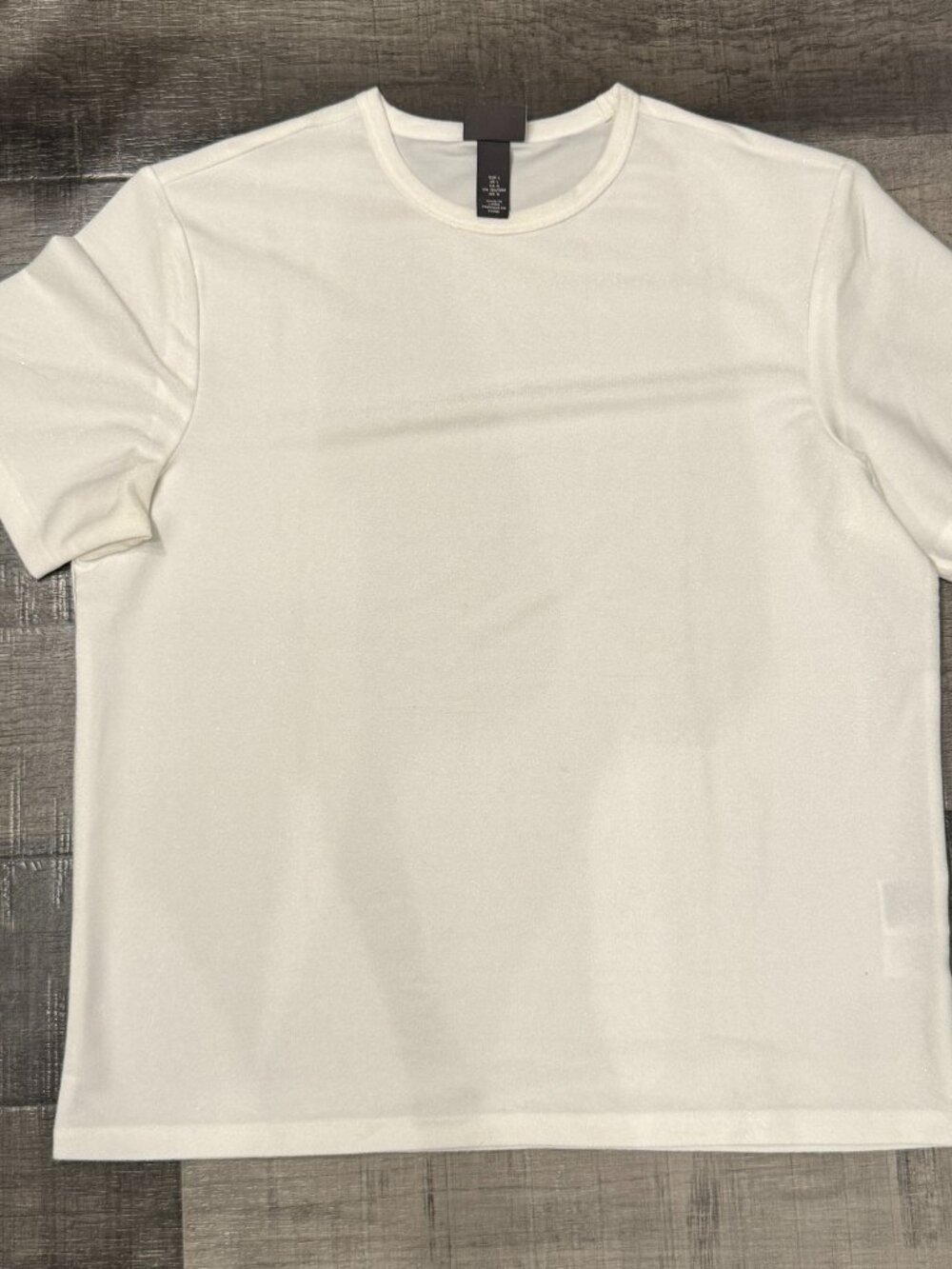 H&M Textured White Sparkle Tee – Size XL